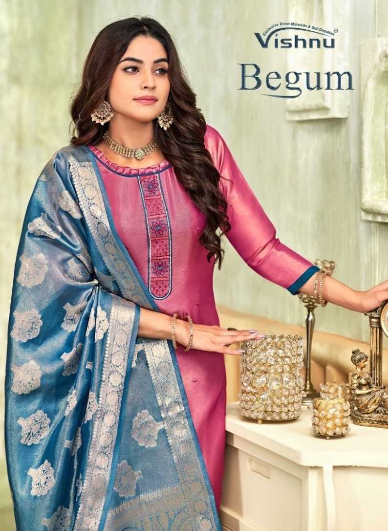 vishnu impex begum attractive design banarasi silk readymade suits