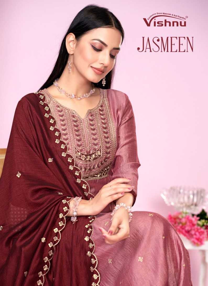 vishnu jasmeen new design vichitra silk readymade salwar kameez 