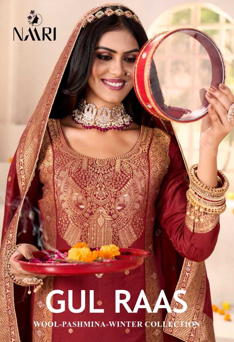 gul raas by naari viscose pashmina jacquard winter collection suits