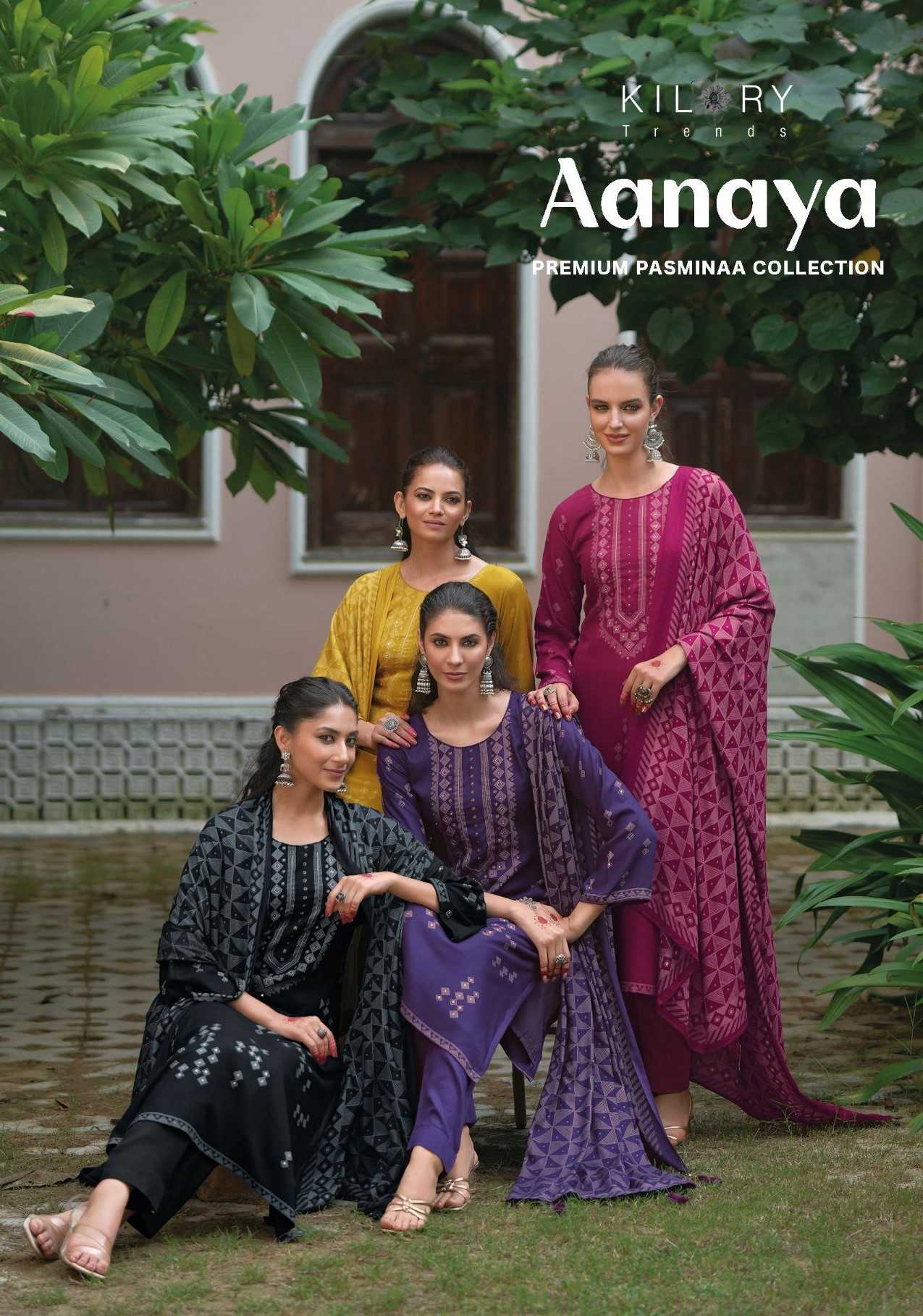 kilory trends aanaya viscose pashmina designer unstitch winter kurti pant dupatta 