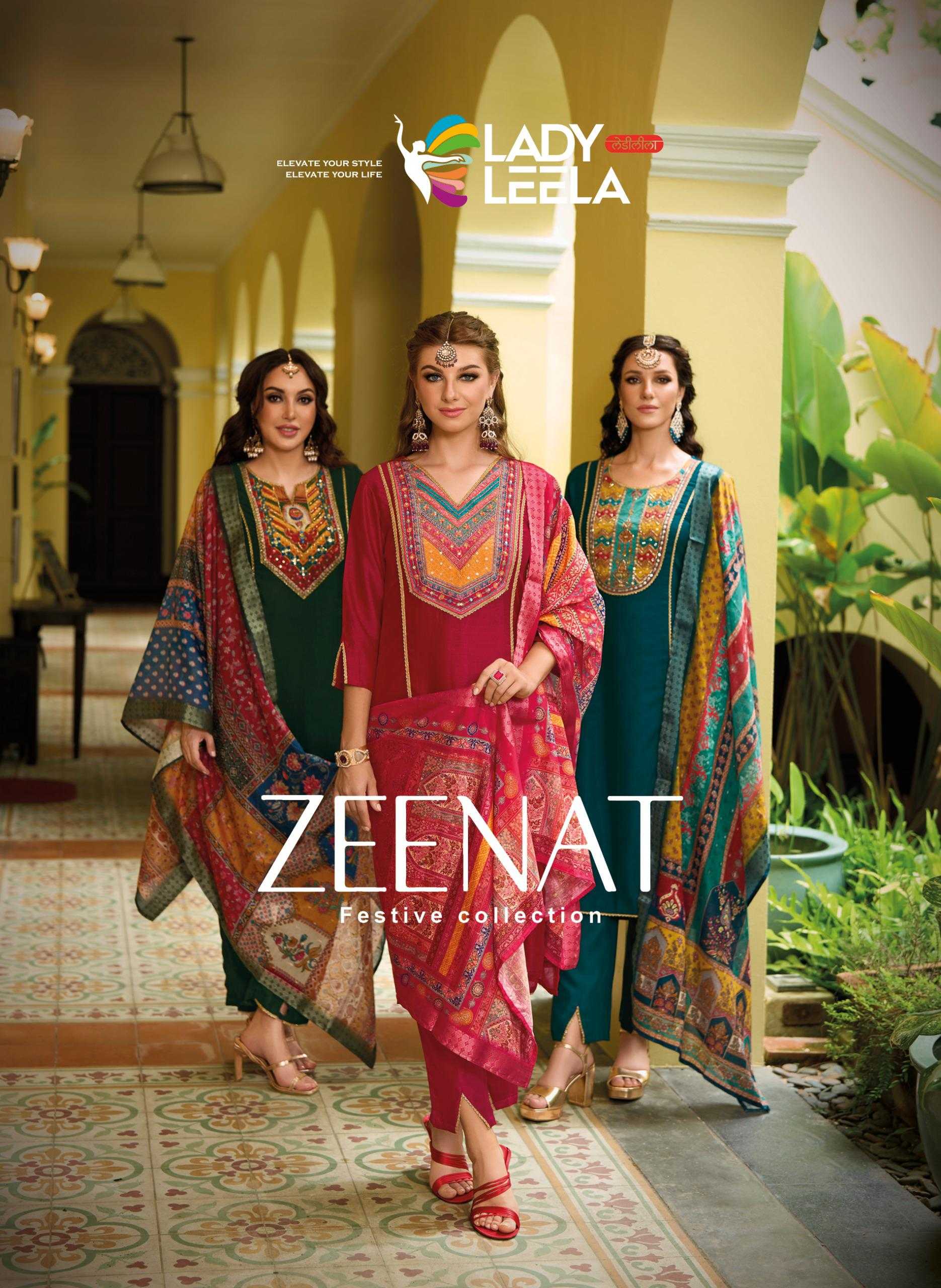 lady leela zeenat readymade designer vichitra handwork ladies suit 