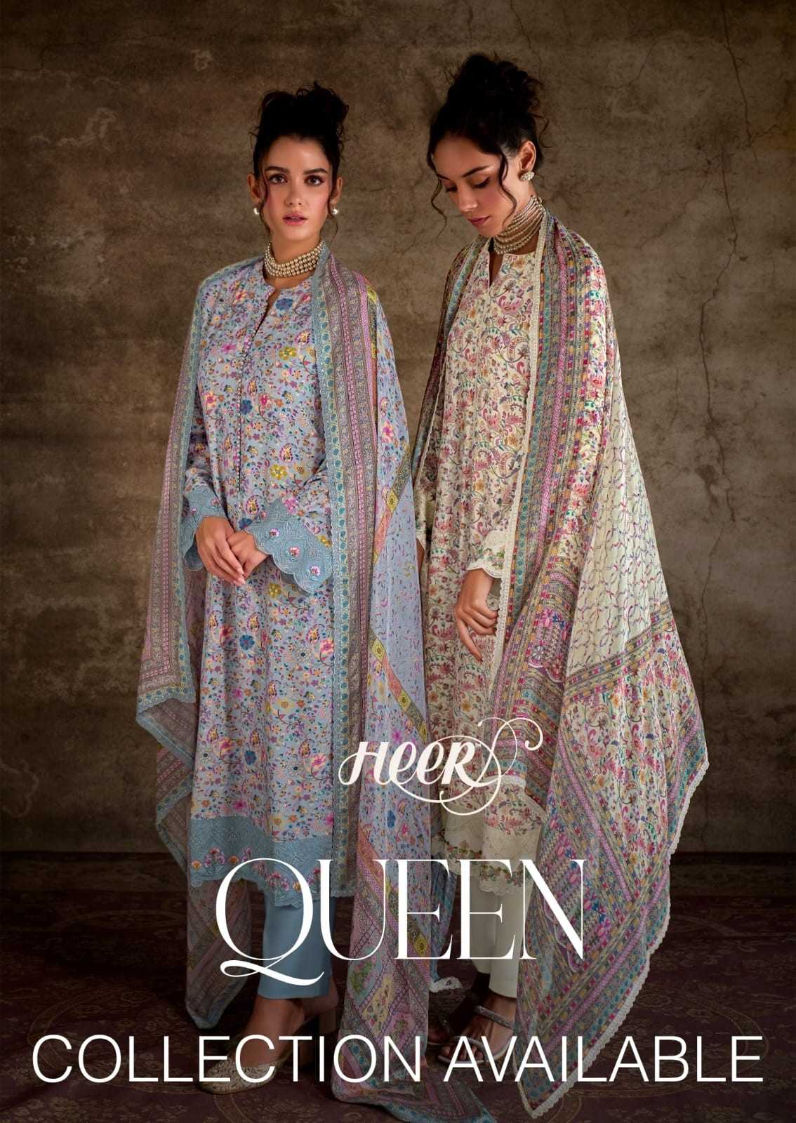 queen 9431-9436 by kimora heer pashmina embroidery 3pcs suits