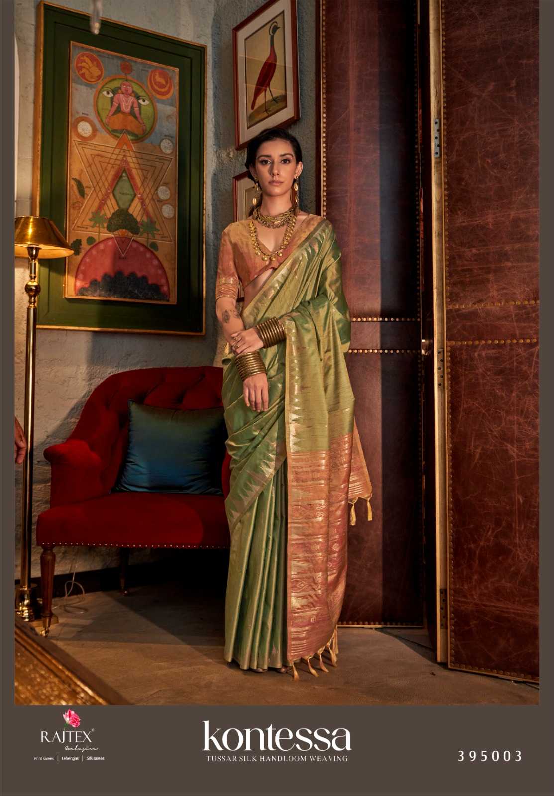 rajtex kontessa new trendy 395001- 395006 tussar silk saree 
