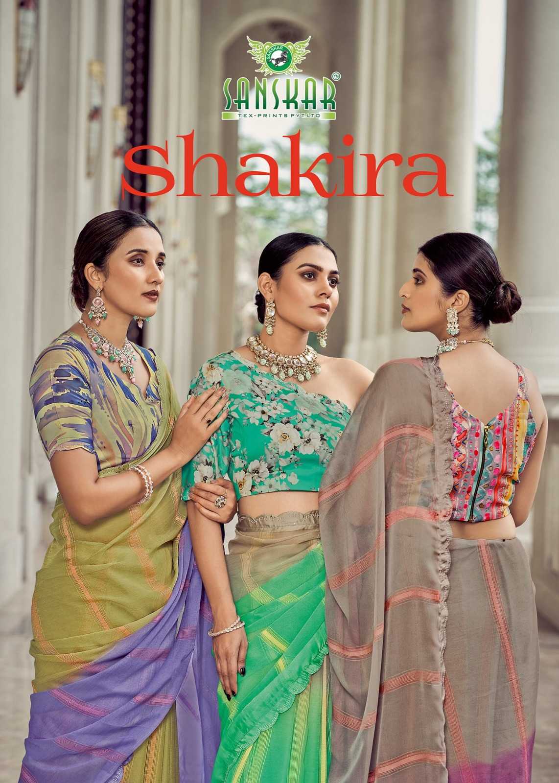 sanskar tex prints shakira bright colours best saree online 