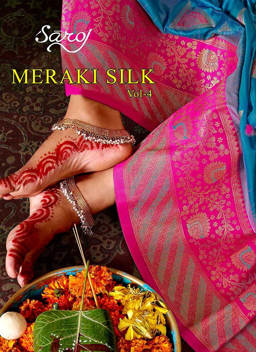 Saroj Meraki silk vol.4 50*600 silk copper saree