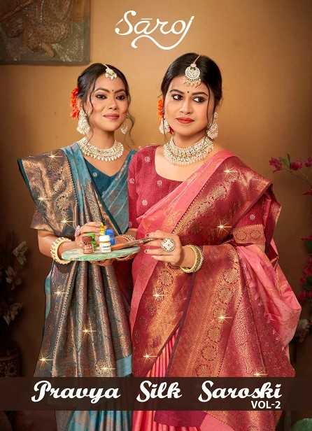 Saroj Pravya silk swarovski vol.2 50*600 silk saree