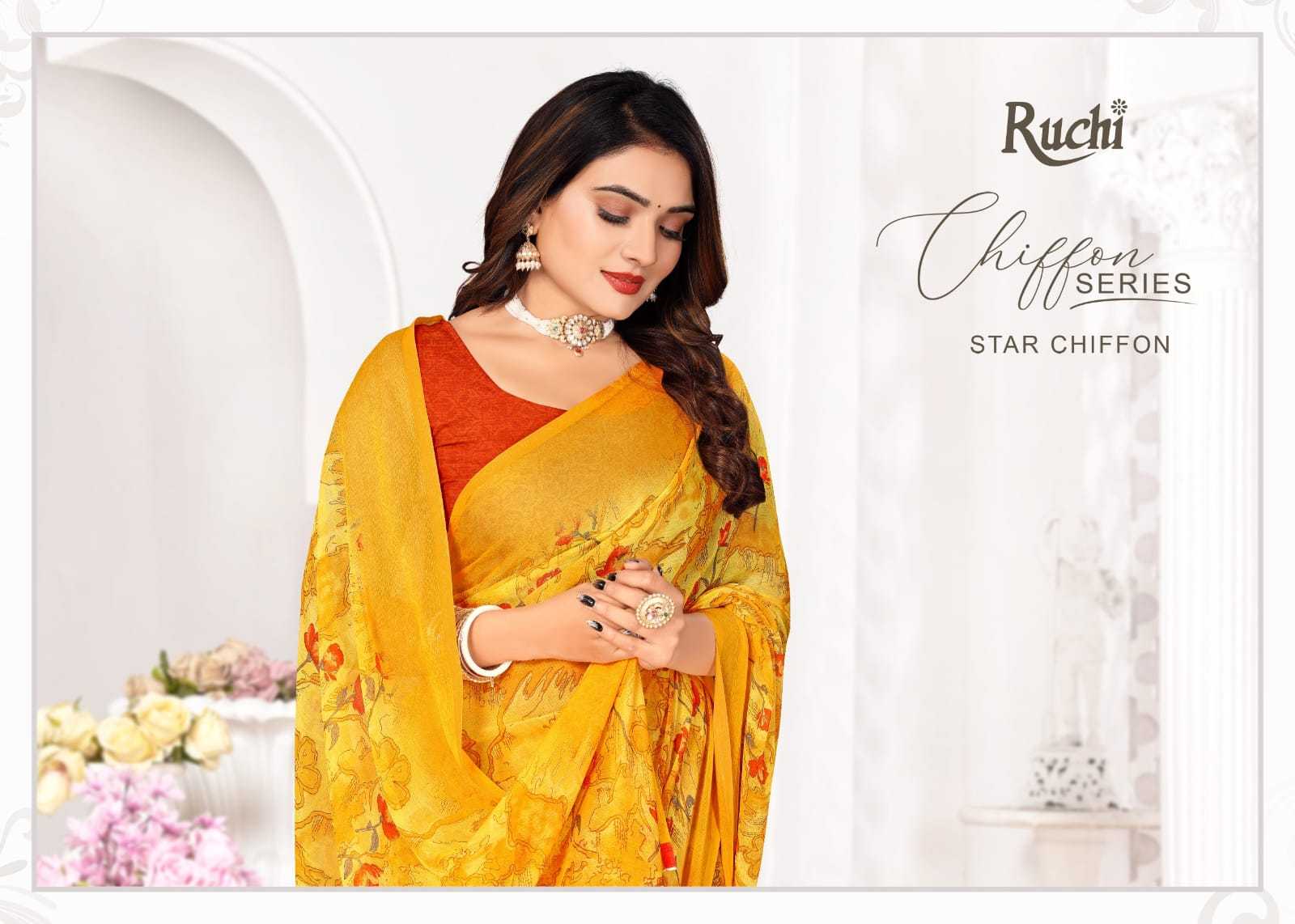 star chiffon vol 177 by ruchi unique colour print chiffon saree collection