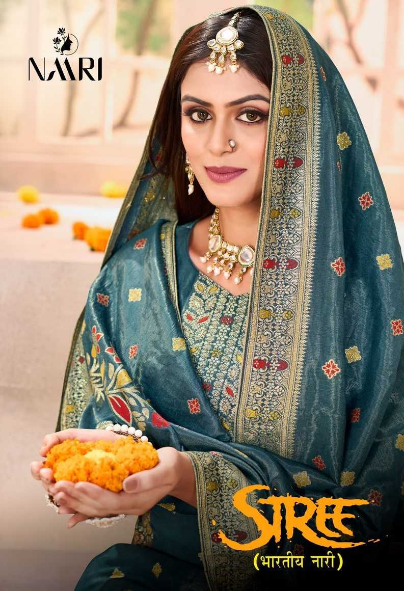 stree by naari simmer jacquard colour addition fancy ladies suit 