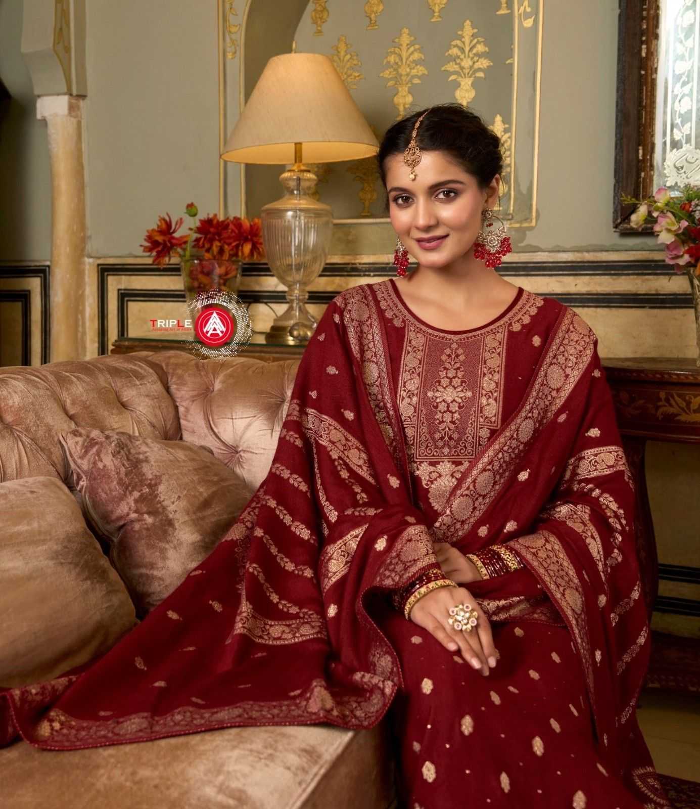 triple a venus viscose pashmina winter collection suits