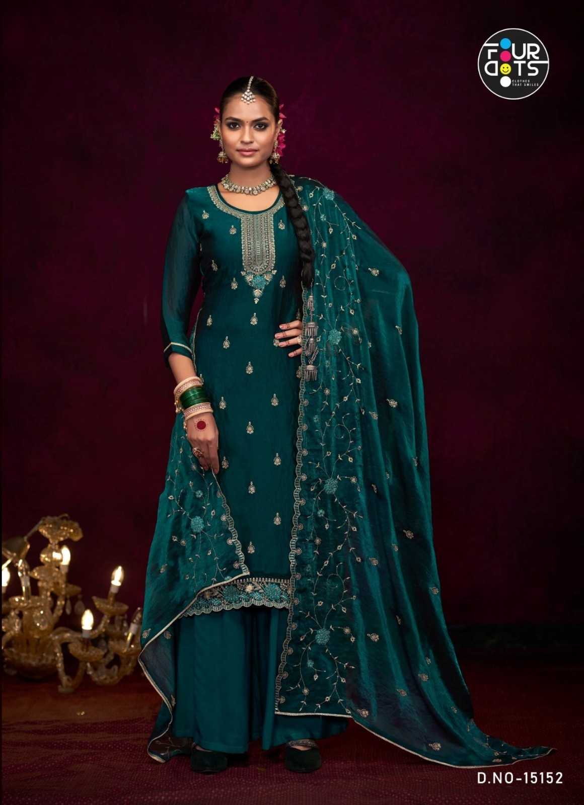 tyohar by fourdots viscose fancy silk work ladies suits