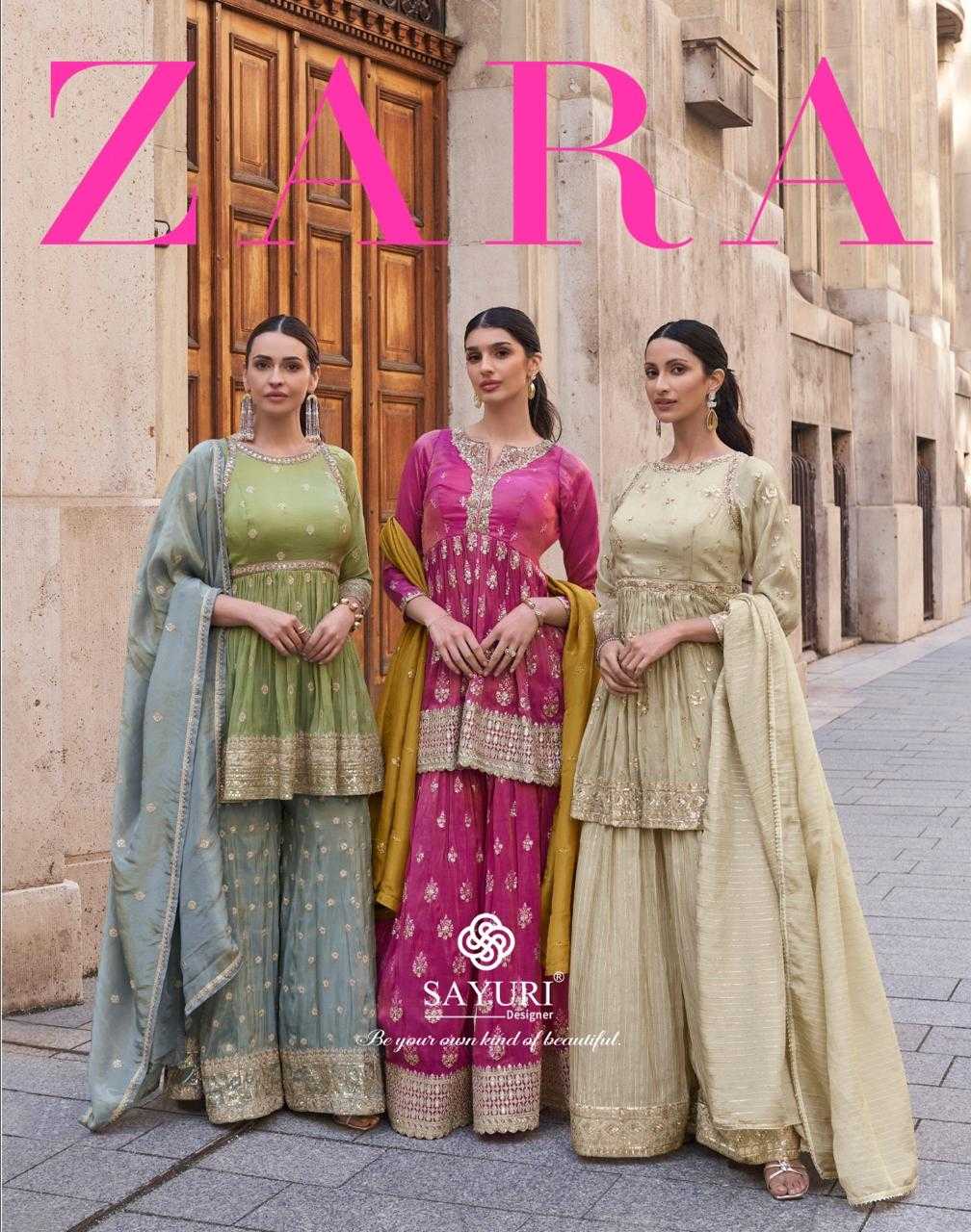 zara by sayuri designer full stitch classic sharara kurti with dupatta 