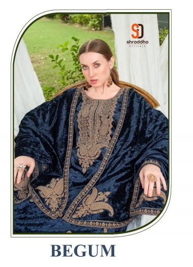 begum by shraddha designer beautiful velvet winter wear 3pcs suits