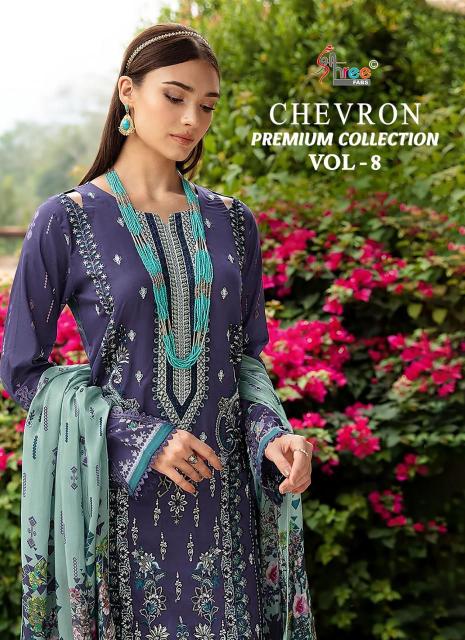 chevron premium collection vol 8 by shree fabs cotton pakistani 3pcs suits