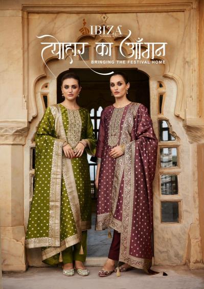 ibiza lifestyle tyohaar ka angan banglory silk simar salwar suits  