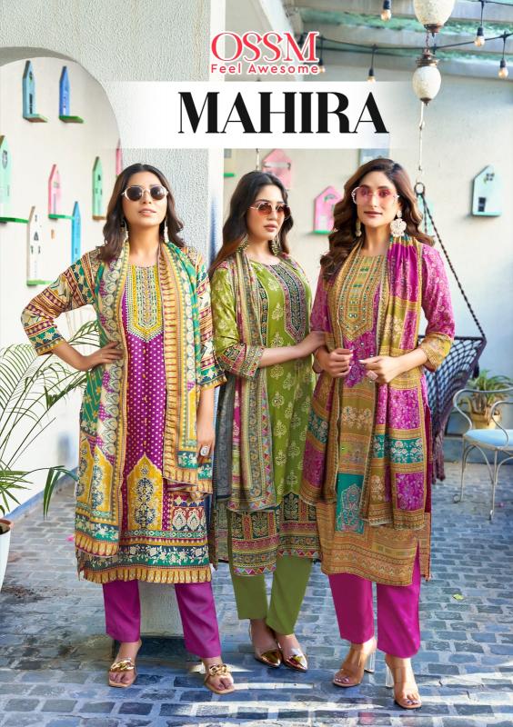 mahira by ossm viscose muslin print readymade trendy suits