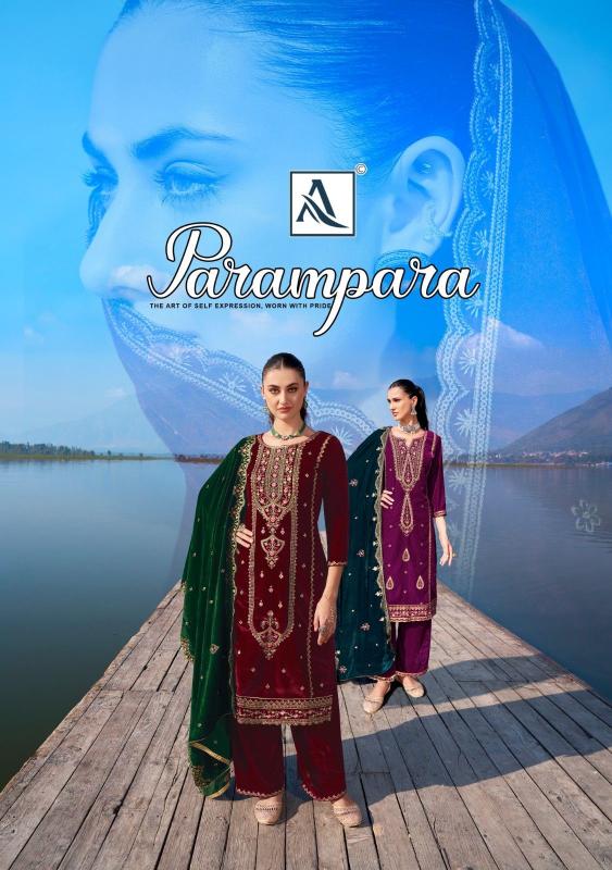parampara by alok suits velvet designer winter wear salwar suits
