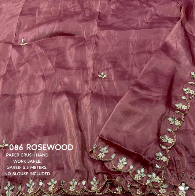 pr kc 86 papper silk woven crush embroidery trendy only saree