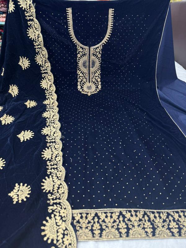 pr tango velvet swaroski work casual winter pakistani dress material  