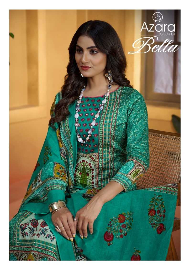 radhika azara bella heavy zam cotton designer print ladies suits