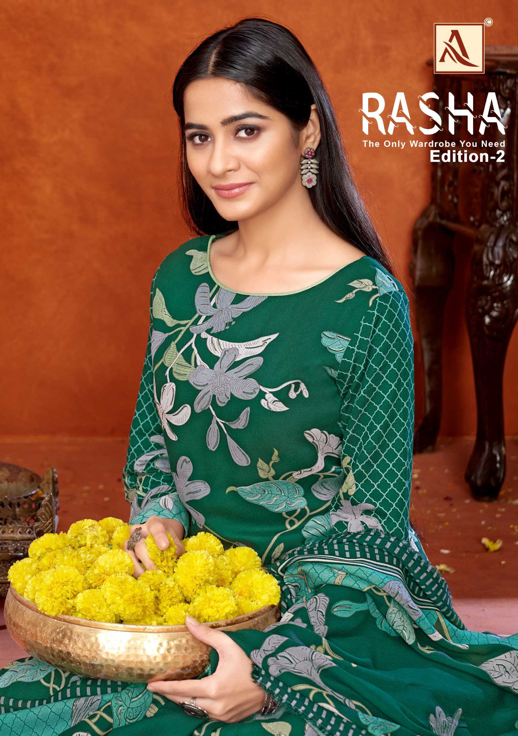 rasha vol 2 by alok suits viscose pashmina designer print 3pcs dress