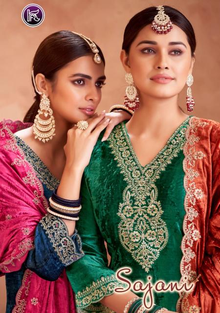 sajni by kala fashion embroidery winter wear velvet designer suits