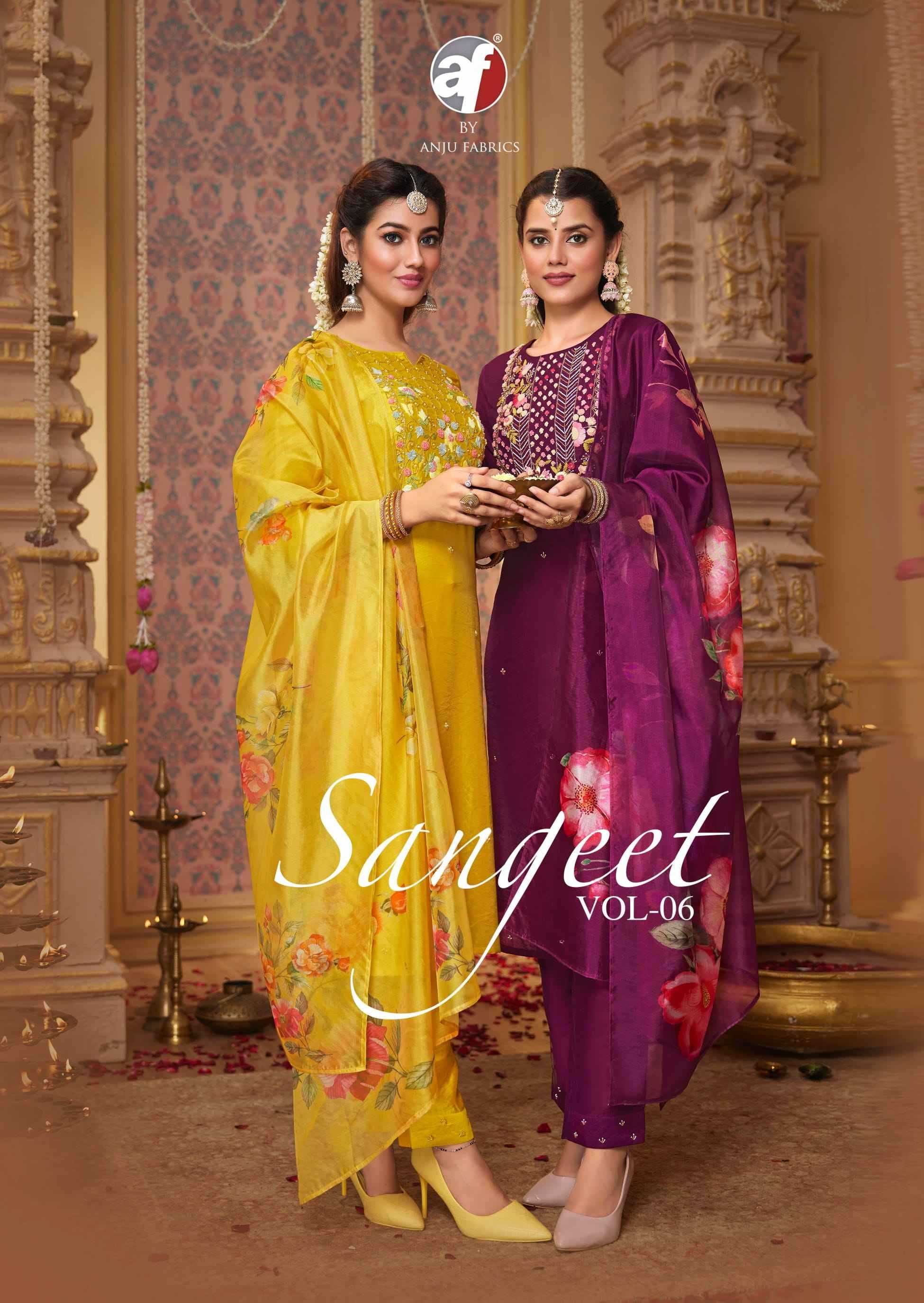 sangeet vol 6 by anju fabs viscose modal readymade party wear plus size suits