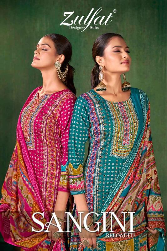 sangini by zulfat designer jam cotton embroidery printed unique suits