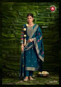 saptrang by triple a viscose jacquard plus size 3pcs readymade suits