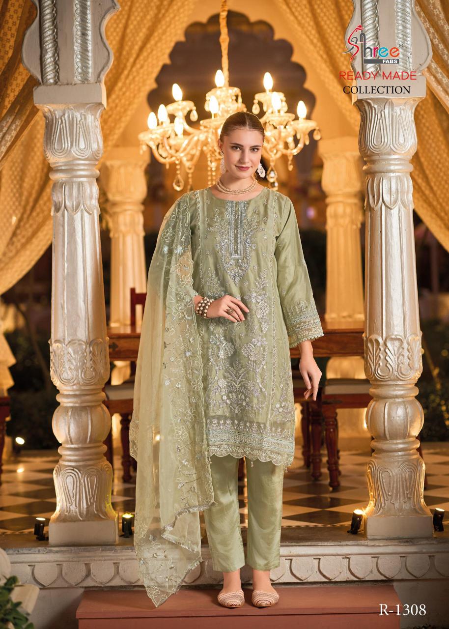 shree fabs r 1308 organza embroidery pakistani readymade suits