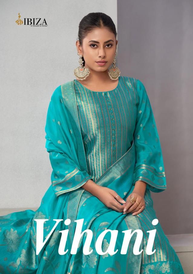 vihani by ibiza lifestyle new trendy banglory silk jacquard 3pcs dress