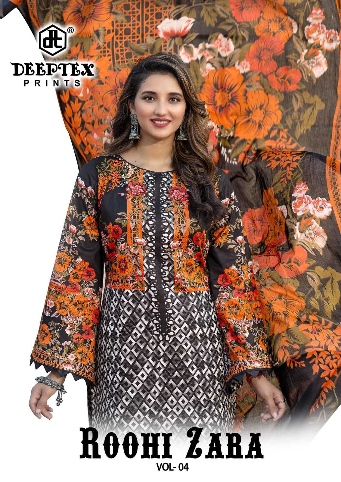 roohi zara vol 4 by deeptex prints cotton lawn poplin ladies 3pcs suits