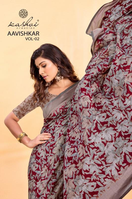 aavishkar vol 2 by kashvi creation beautiful black vichitra saree online