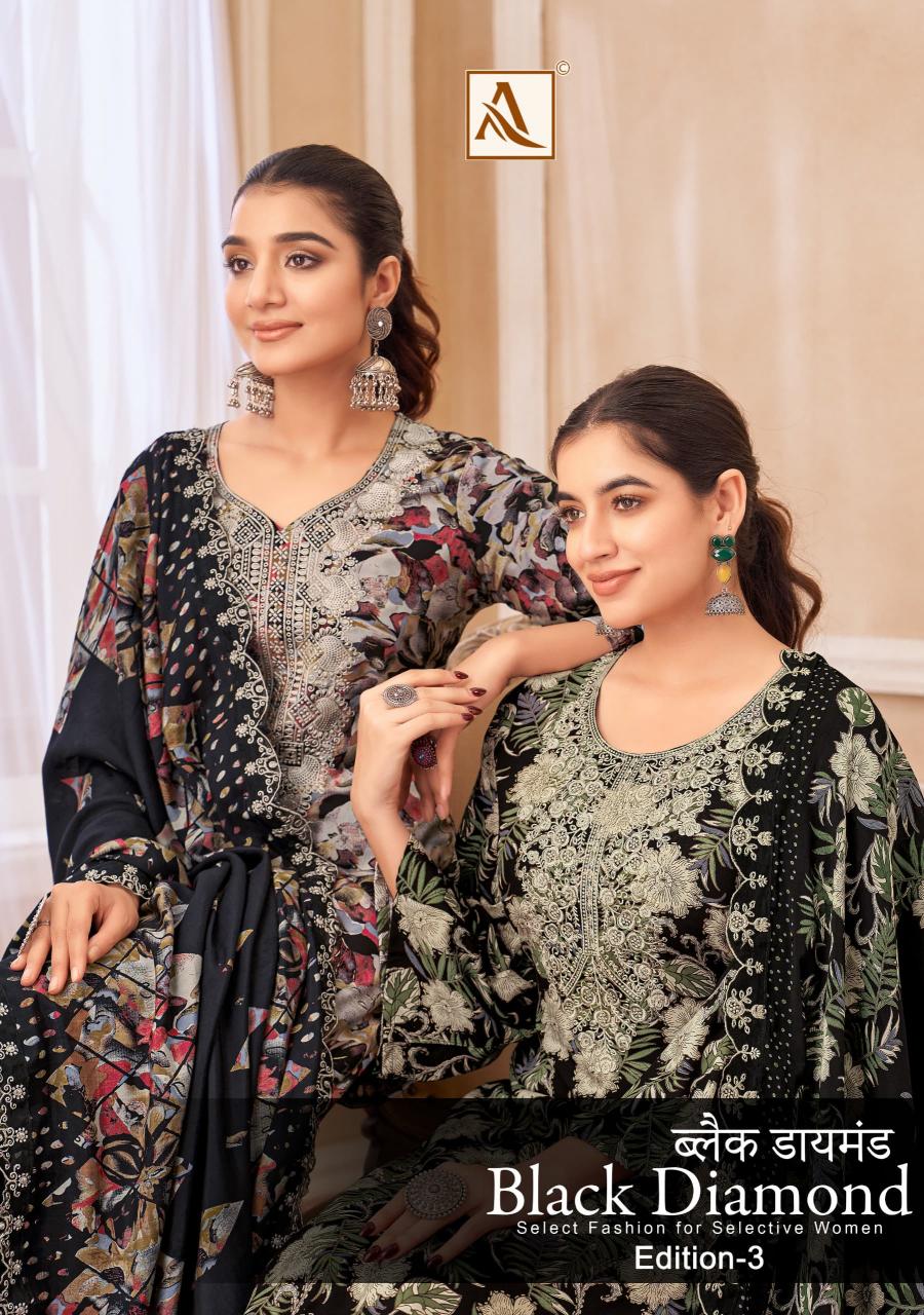 alok black diamond vol 3 rayon print modal pakistani unstitch suit 