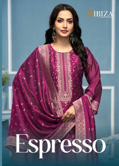 espresso by ibiza banglory silk jacquard fashionable dress material 