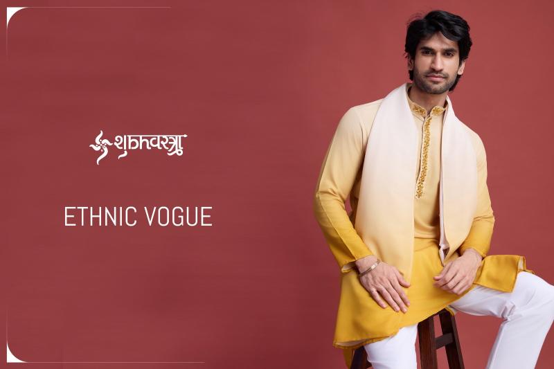 ethnic vogue by shubhvastra rayon readymade stylish mens kurta with dupatta 