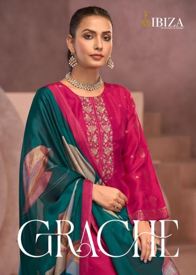 ibiza grache silk jaquard fashionable salwar kameez