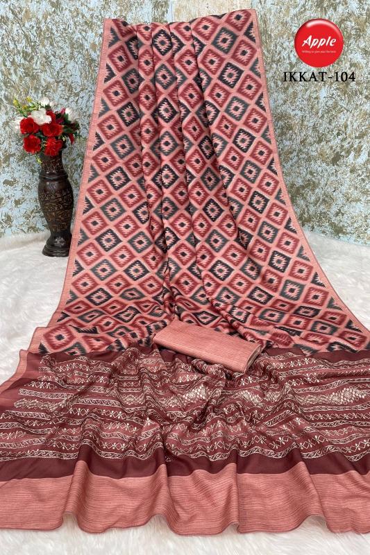 ikkat vol 1 by apple digital print manipuri silk katha work saree