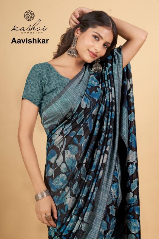 kashvi creation aavishkar black vichitra unique style saree