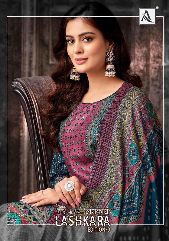 lashkara vol 9 by alok viscose pashmina printed winter ladies suits