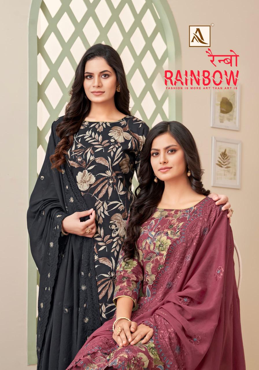 rainbow by alok suits cotton printed stylish 3pcs suits