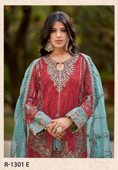 shree fabs r 1301 heavy embroidery work readymade organza readymade suits