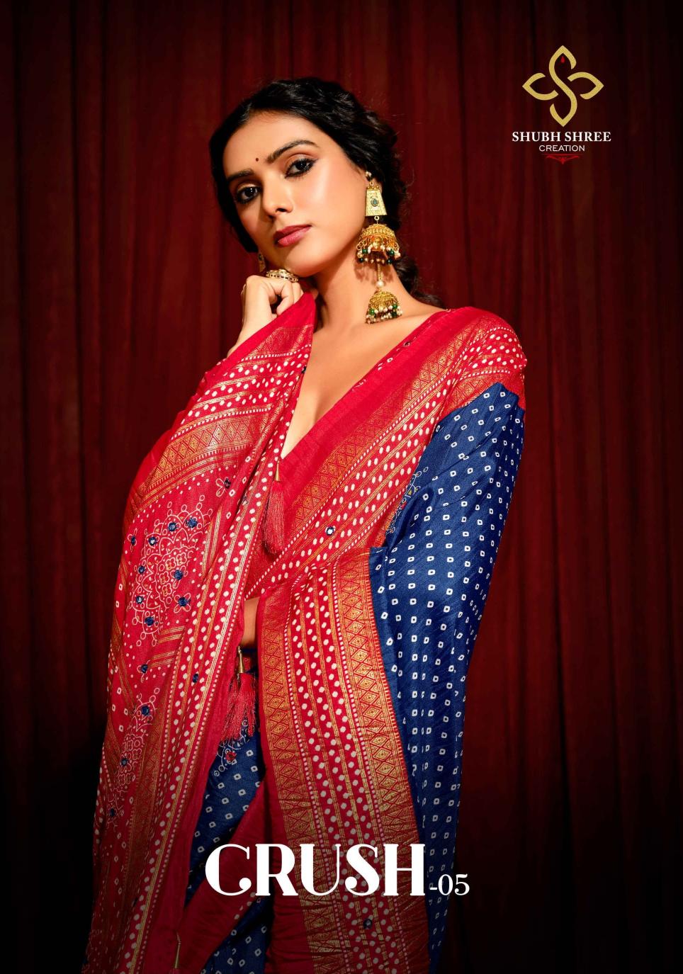 shubh shree present crush vol 5 welvet tusser silk latest fancy saree 