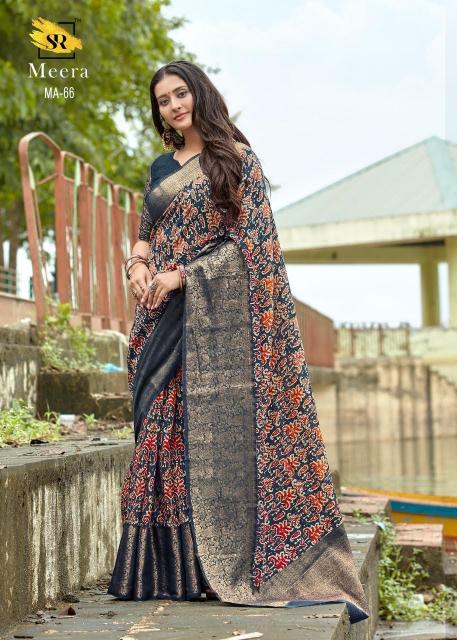 sr launch meera beautiful chanderi jacquard border saree online 