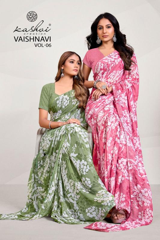 vaishnavi vol 6 by kashvi creation weightless indian saree wholesaler  