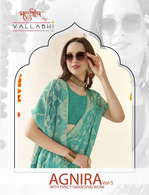 vallabhi prints agnira vol 5 brasso abstract print fashionable saree