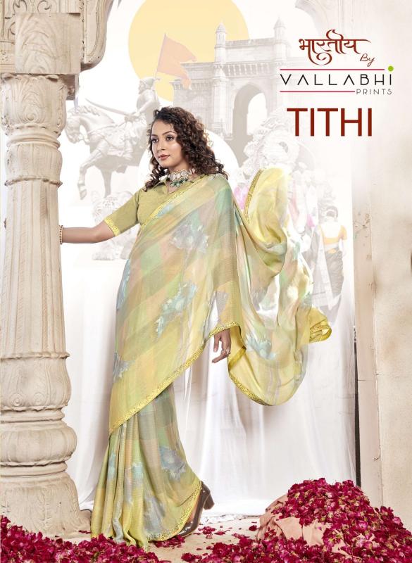 vallabhi prints tithi chiffon printed latest adorable saree 