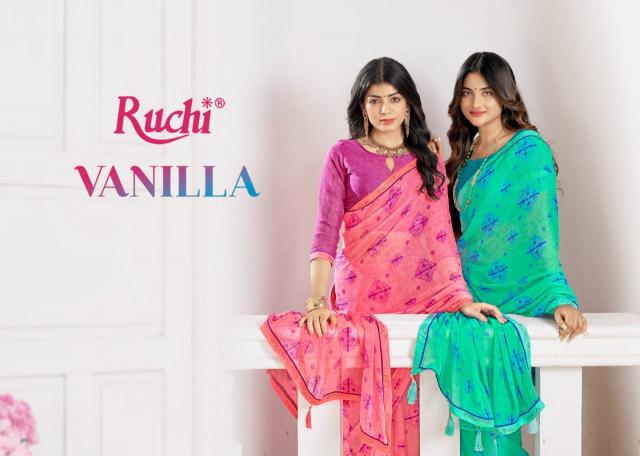 vanilla vol 5 by ruchi digital printed chiffon saree for women