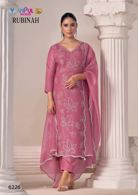 vipul launch rubinah satin crush organza unstitch salwar suit 