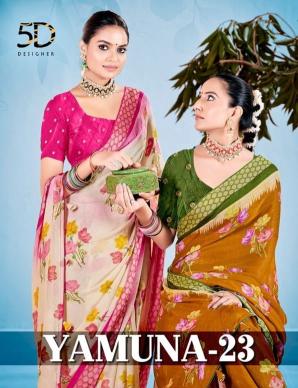 yamuna vol 23 by 5d designer moss chiffon unique saree for women