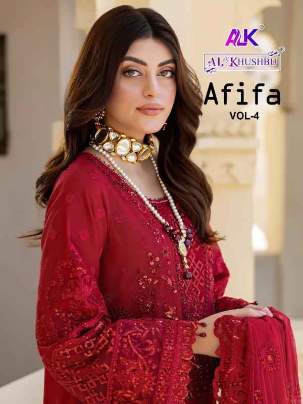 al khushbu afifa vol 4 georgette pakistani unstitch party wear clothes